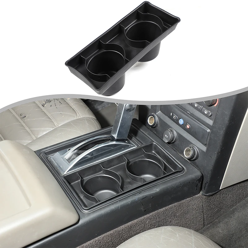 

1Pcs ABS black For Hummer H2 2003-2007 car central control water cup holder storage box car interior accessories