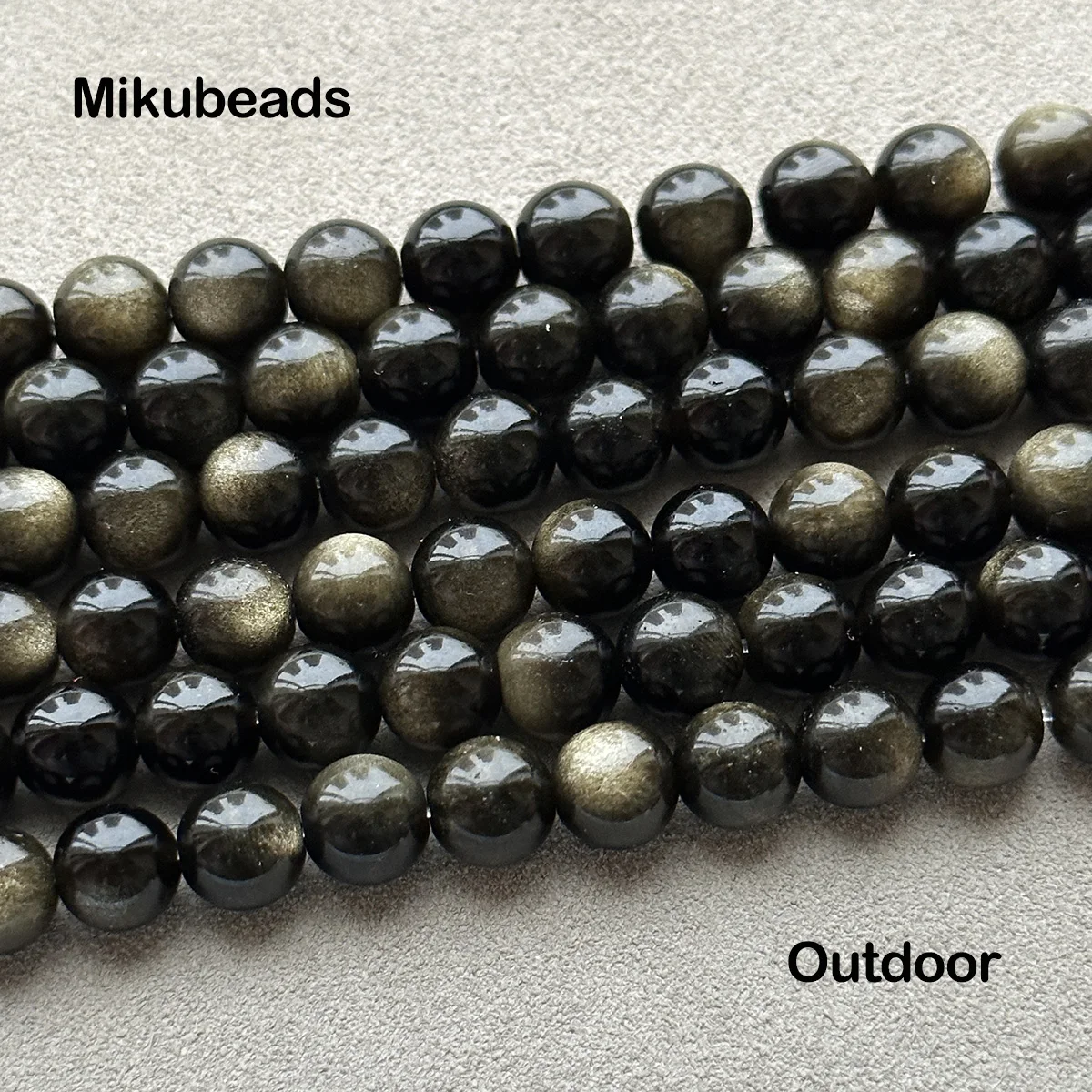 Perles rondes en obsidienne dorée naturelle, 5A, 6mm, 8mm, lisses, pour bijoux de direction, collier et bracelet à faire soi-même, vente en gros