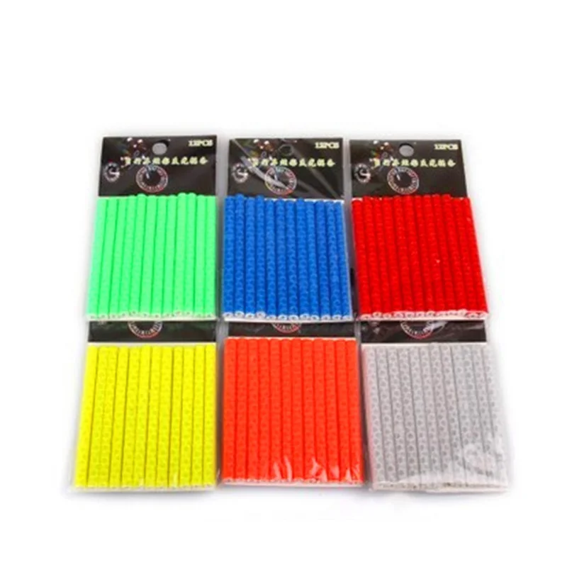 12pc Bicycle Wheel Rim Spoke Clip Night Safety Warning Light Bicycle Reflective Reflector Strip MTB Bike Cycling Accessories