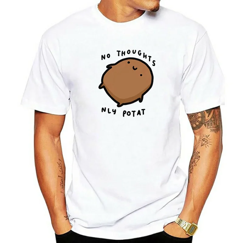 

Cute Brown Potato Print Crew Neck Short Sleeve T-Shirt for Women Summer And Spring Casual Y2k Top