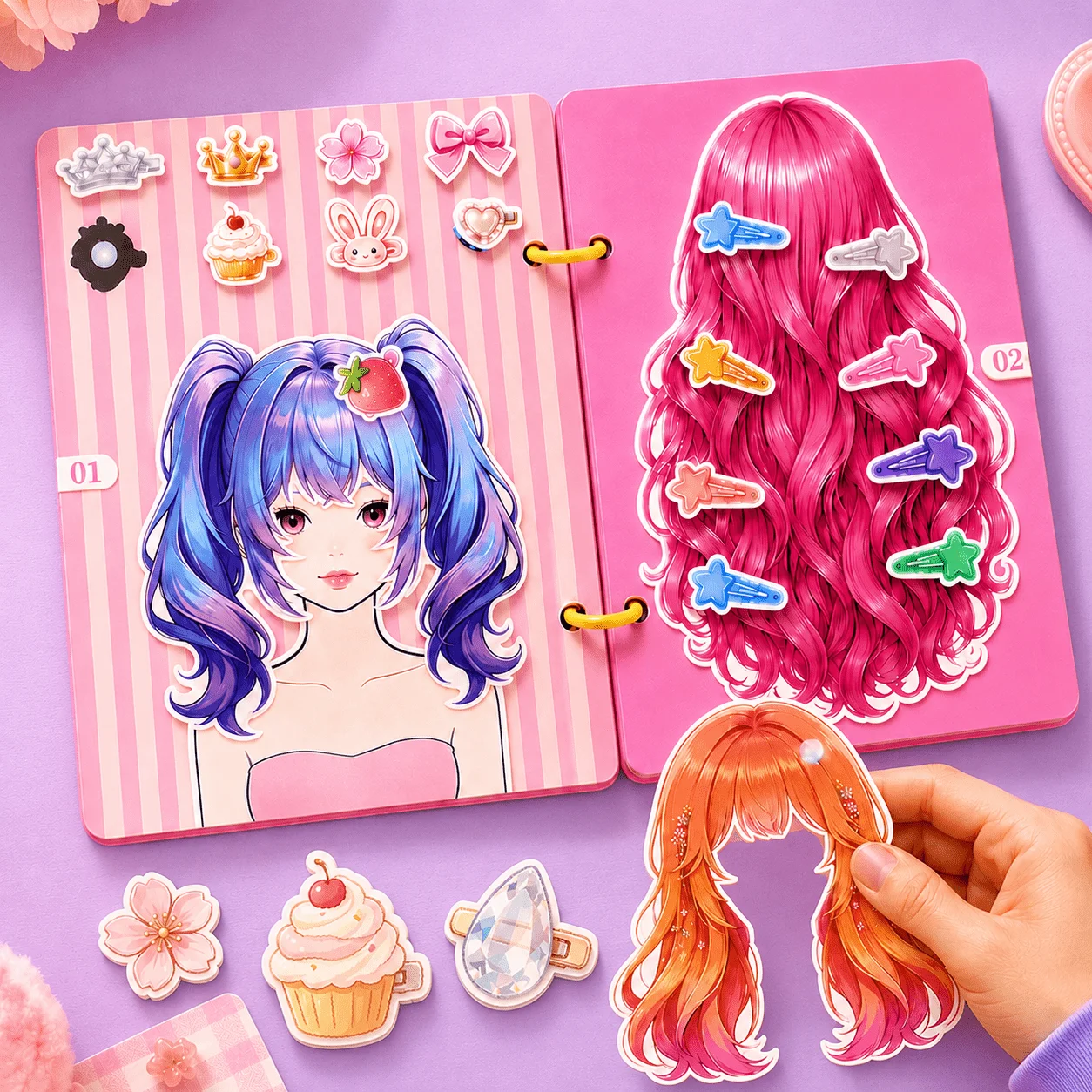 Princess Dress-up Quiet Book for Girls Makeup Outfit Matching Sticker Book Early Learning Educational Activity Book