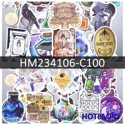 50/100PCS Magic Potion Stickers Retro Alchemy Witch Wizard Gothic Art for Laptop Bottle Scrapbook Luggage Bike Car Phone Sticker