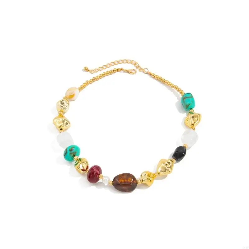  Bohemian Statement Chokers Necklace With Resin Beads Jewelry