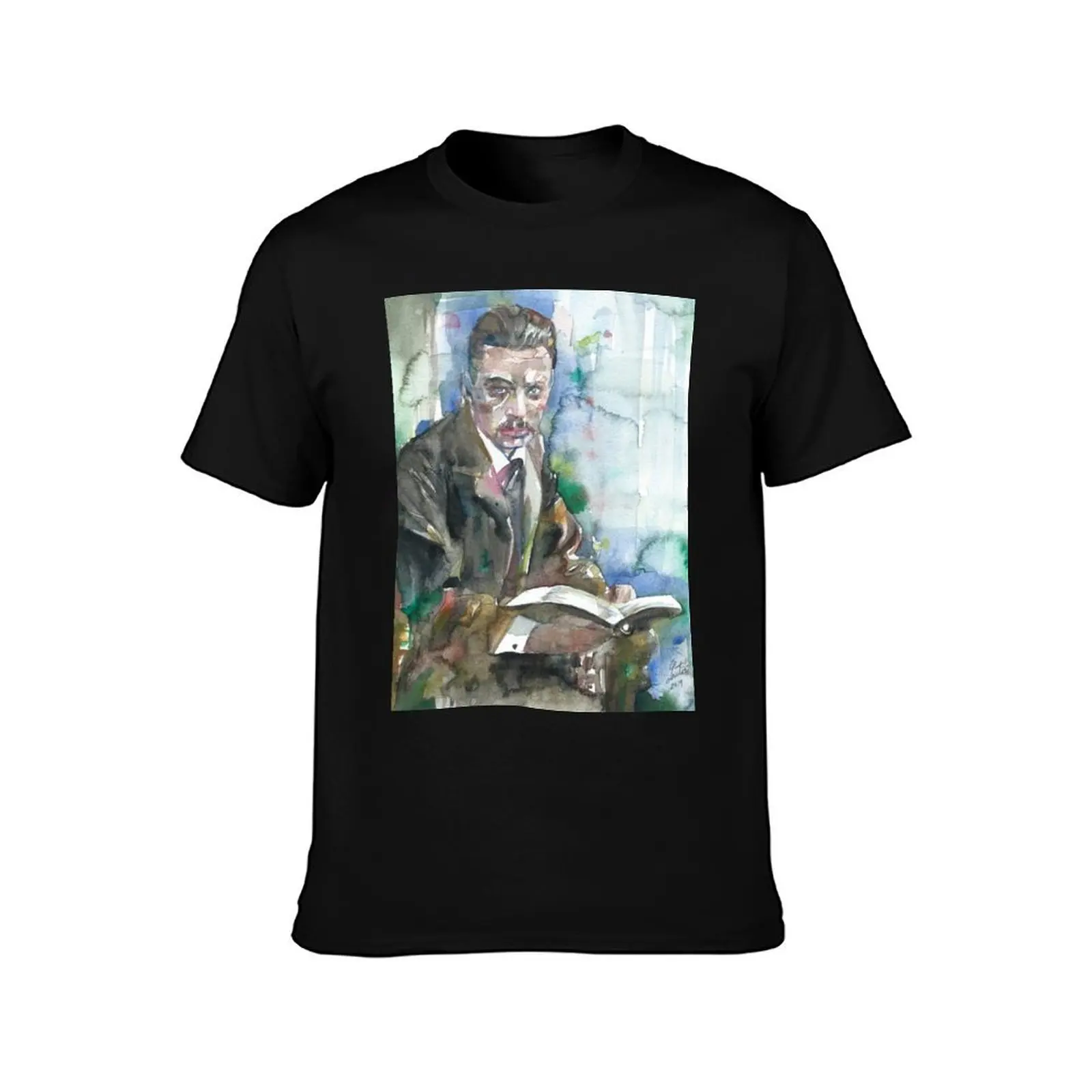 RAINER MARIA RILKE - watercolor portrait.5 T-Shirt funny meme t-shirts graphics mens graphic t-shirts big and tall