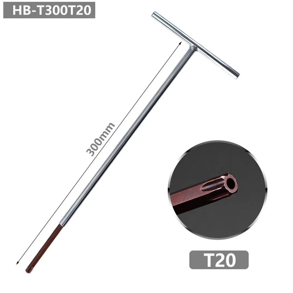 Llave hexagonal en forma de T, destornillador Torx, llave interior, H3, H4, H5, H6, T20, T25, T27, T30, T35, T40, herramientas de reparación manual,