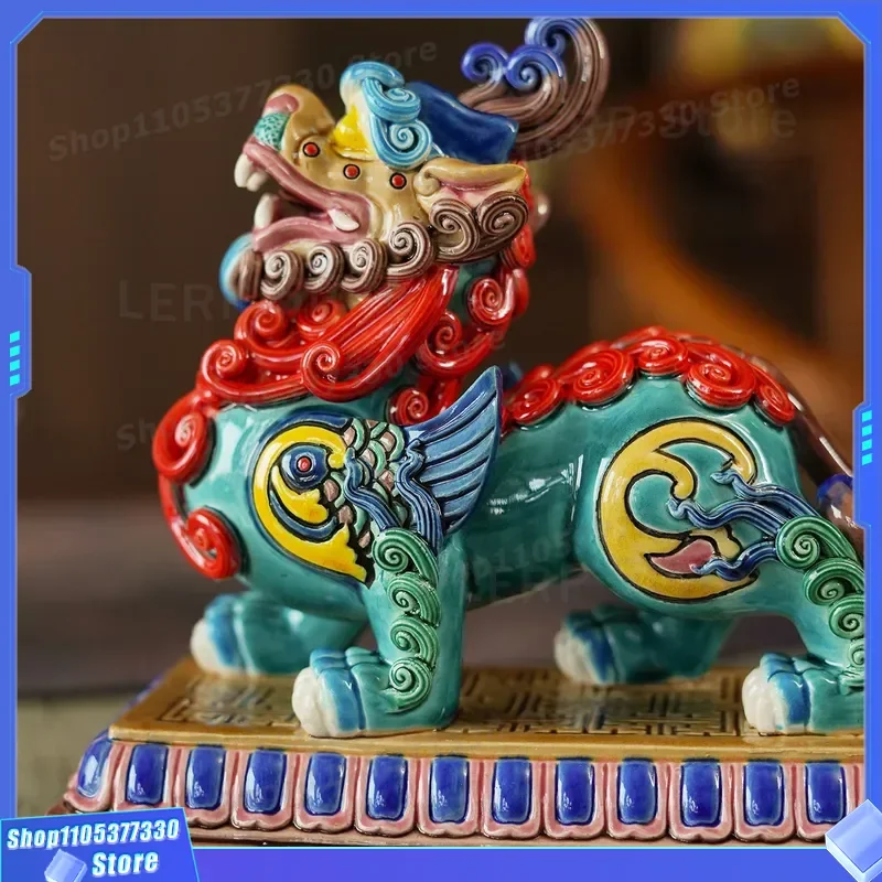 Nanjing Xiangbeast Ceramic Lion Ornament Creative Guochao Home Office Decor Mid to High End Business Gift Housewarming