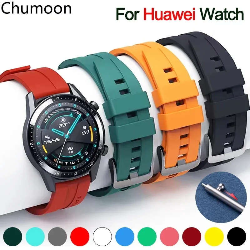 22mm Watch Strap For Huawei Watch Gt/2/2e/3 Pro/Magi Strap Silicone Smartwatch Bracelet Samsung Galaxy Watch 3/45mm/46mm/S3 Band