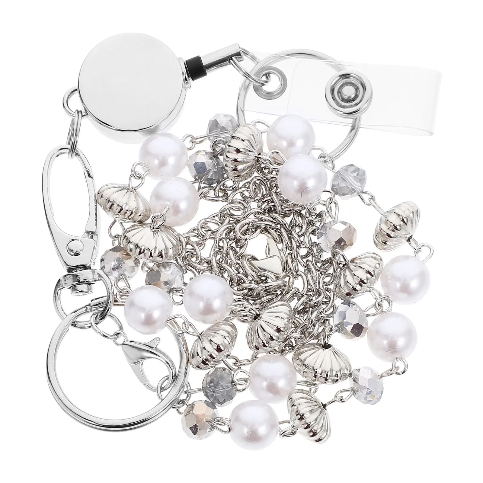 

Multi-Function Beads Key Lanyard Easy Carry Anti-Loss Badge Strap Fashionable Bright Colors Ideal Gift for Students Colleagues