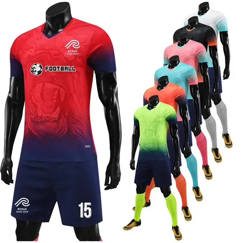 남성용 축구 훈련 저지 운동복, 맞춤형 맞춤형 2 피스 프린트, 반팔 축구 유니폼, 2023 2024, 뉴 시즌