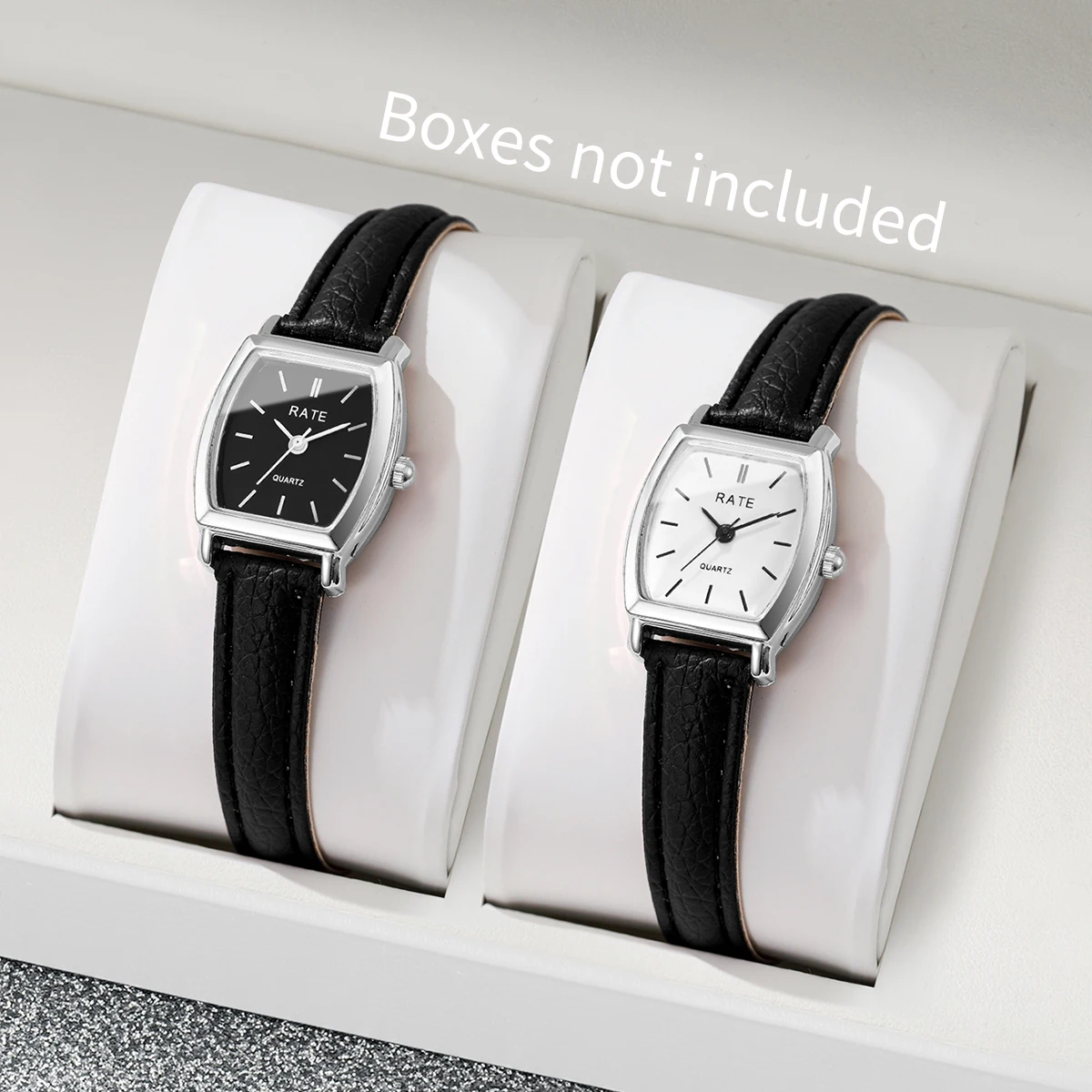 2PCS/Set Fashion Casual Women Watches Leather Strap Quartz Wristwatch Reloj Mujer Girls Clock Gift（Without Box）