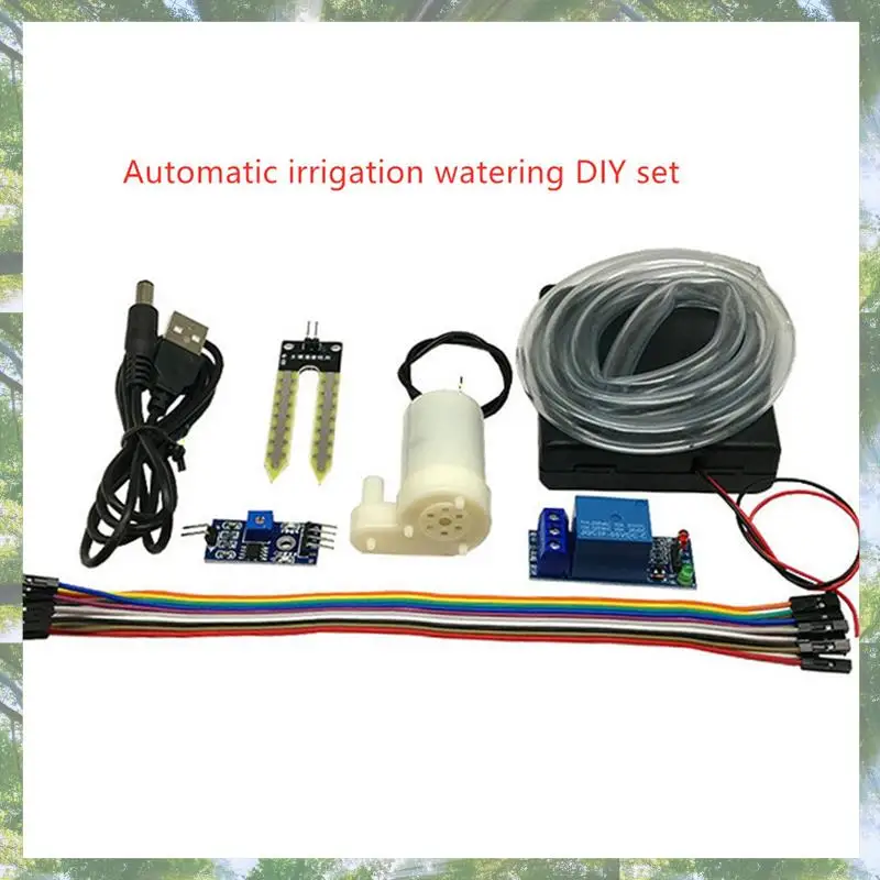 Premium-1Set Automatic Irrigation DIY Kit Water Pump Soil Moisture Detection Garden Drip Watering Watering Irrigation System