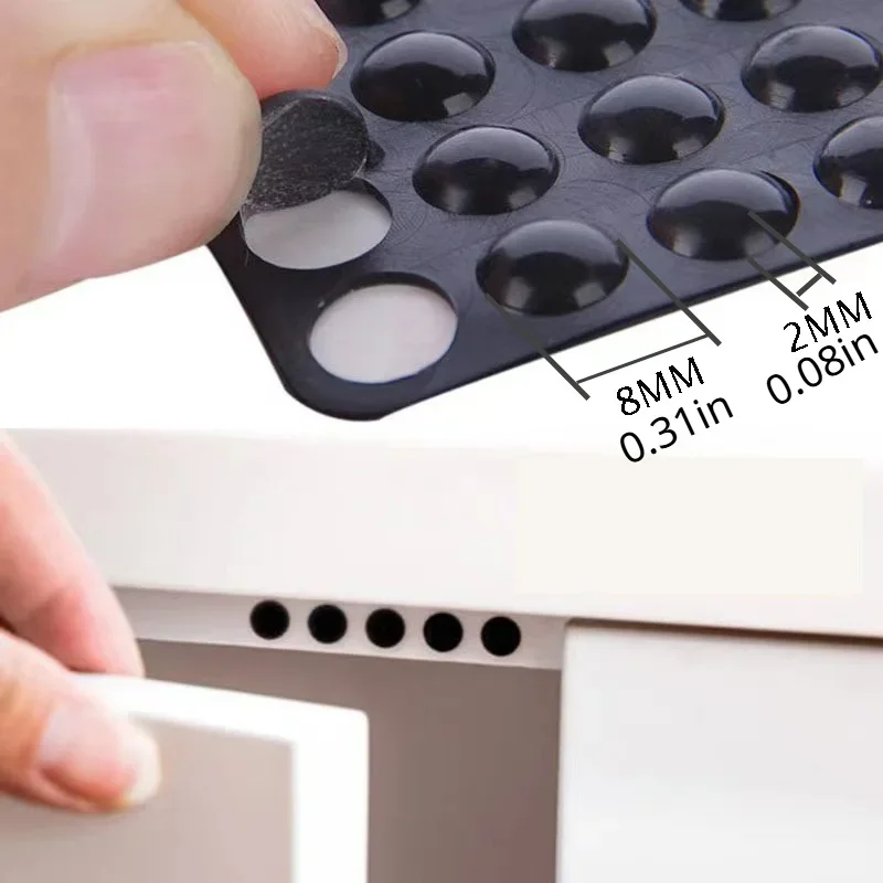 YITAPE 100Pcs Black Self Adhesive Rubber Door Bumpers Furniture Pads Shock Absorbing Anti Collision Cushion for Cabinet Drawer