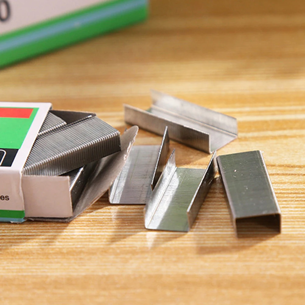 

10 Boxes Mini Desktop Staples Office Home Use Stainless Steel Chisel Point Efficient Document Binding