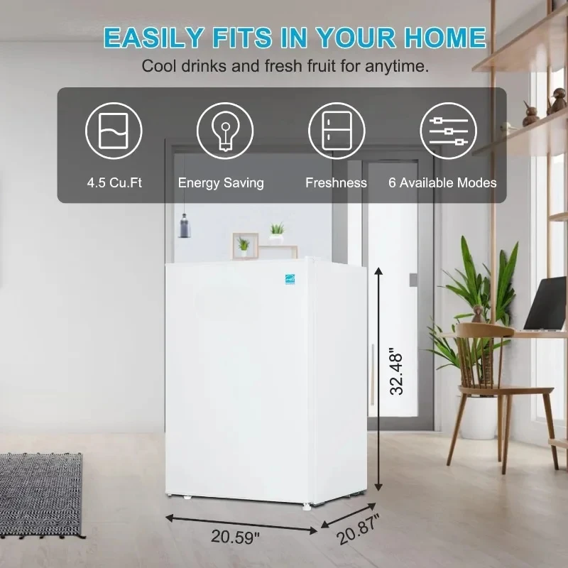 Small Refrigerator Compact  Mini with Freezer  Door Swing