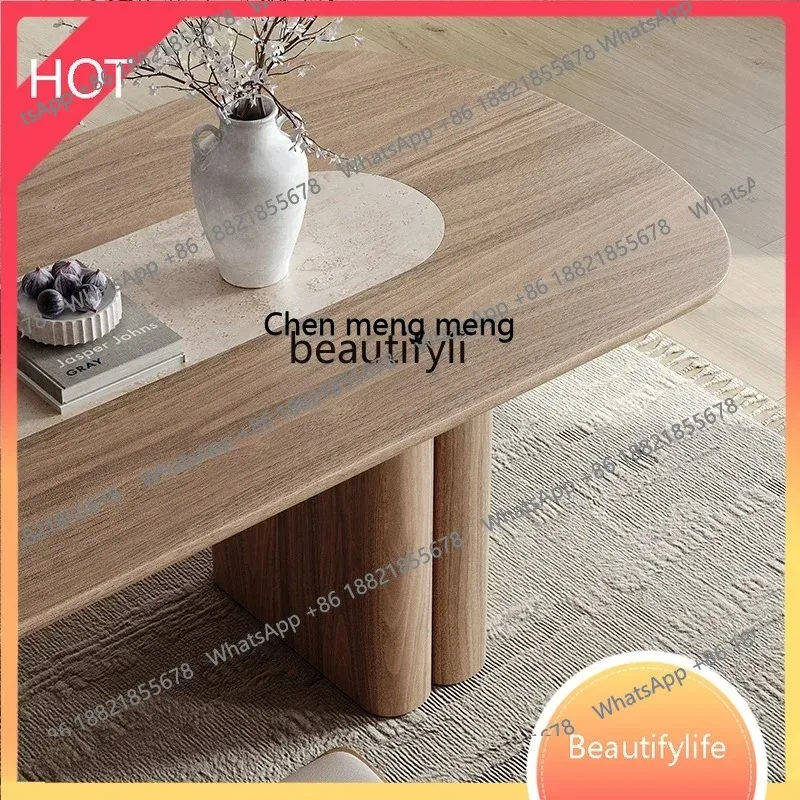 ss 8617 Ancient style light luxury high sense in the dining table modern simple living room home solid wood rock slab dining tab