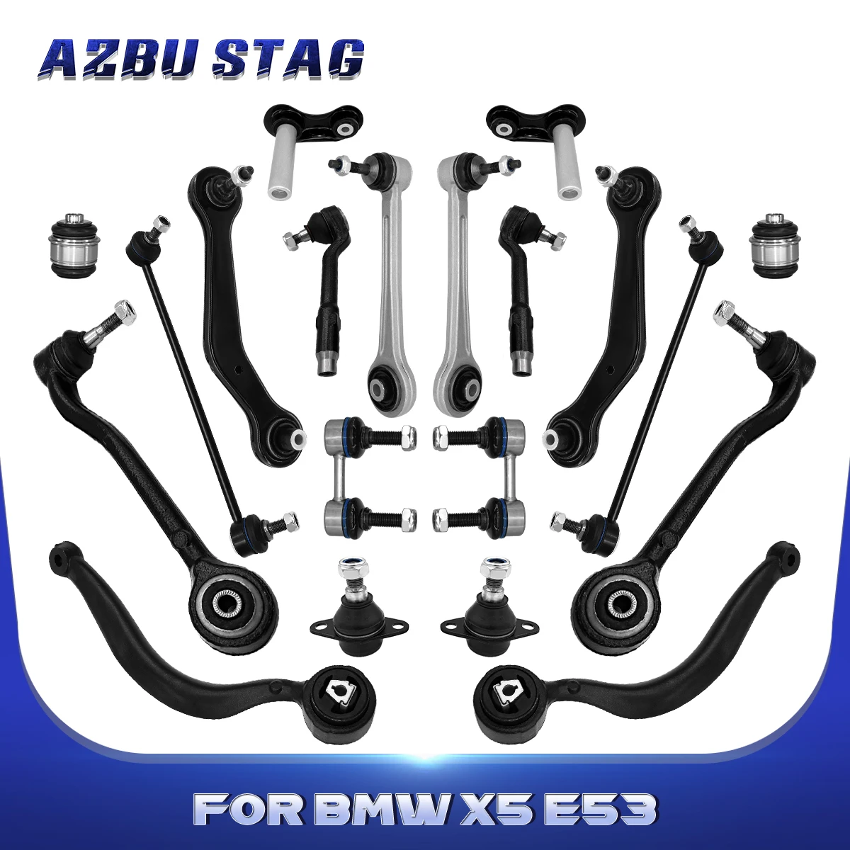 

AzbuStag 20Pcs Rear Upper Rearward Forward Control Arm Sway Bar Link Ball Joint for BMW E53 X5 2000 2001 2002 2003 2004-2006