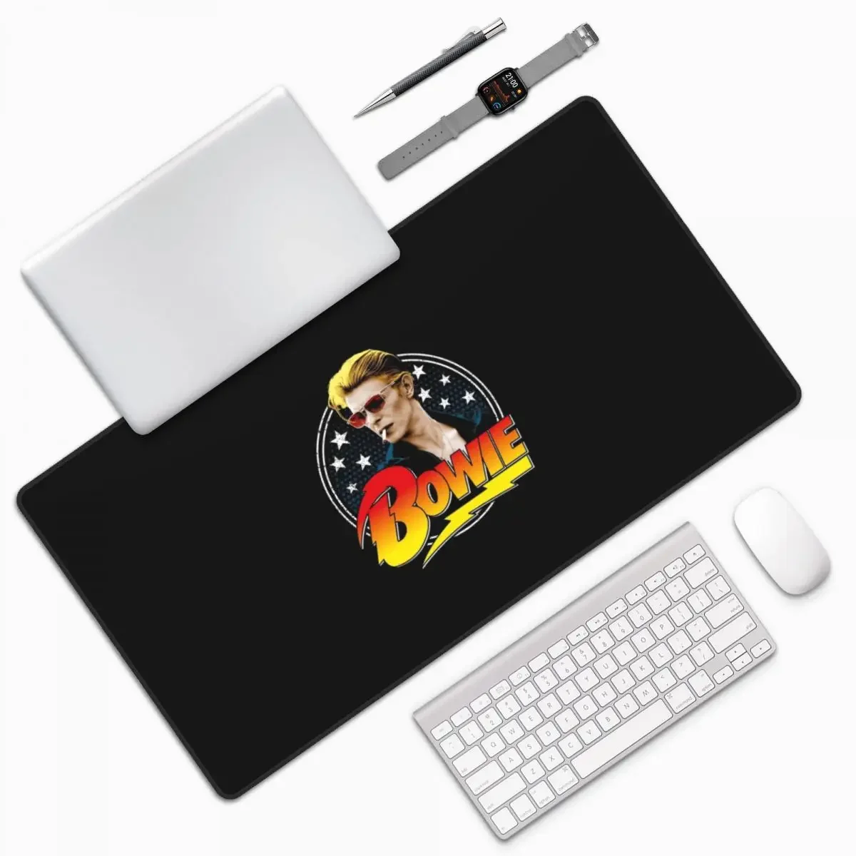 Davids Bowied Large Mouse Pad Computer Keyboard Mouse Mat Gaming PC Laptop Desk Mat Office Accessories Table Mats