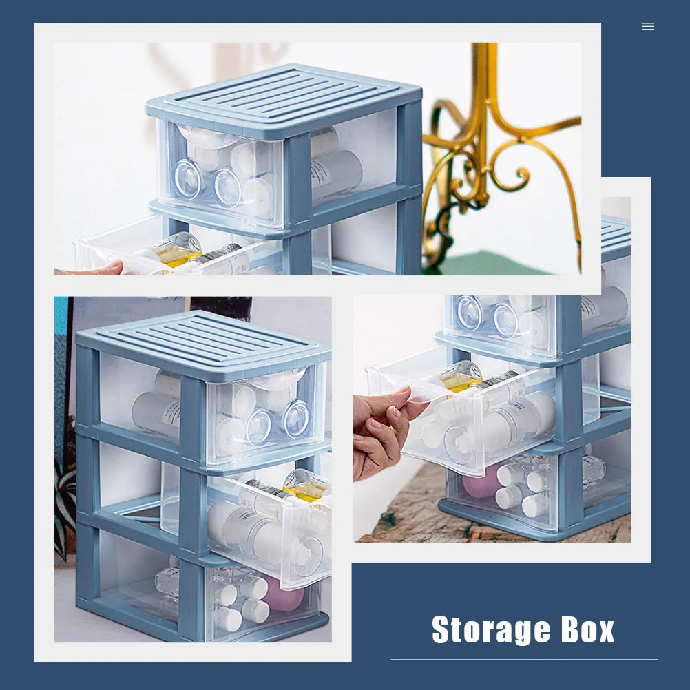 

2Pcs Transparent Drawer Type Storage Boxes for Desktop Sundries Organizer Home Storage Solution