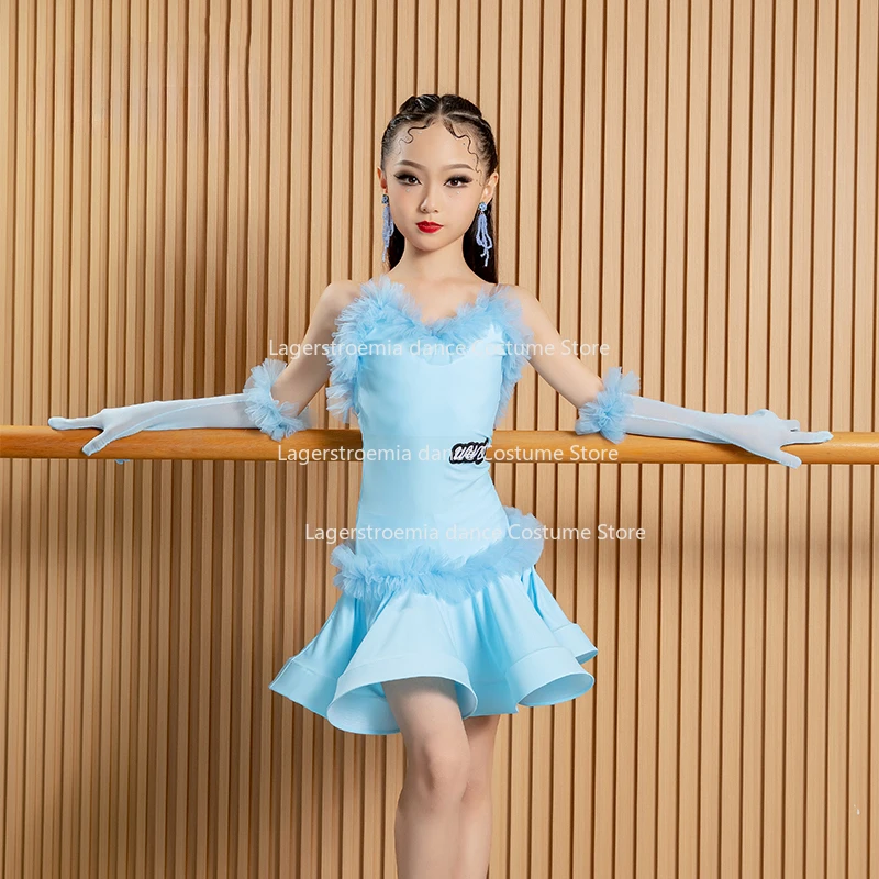 

Samba Latin Dance Costume Kids Cha Cha Rumba Tango Latin Dance Dress Girls Professional Ballroom Dance Competition Dresses Child
