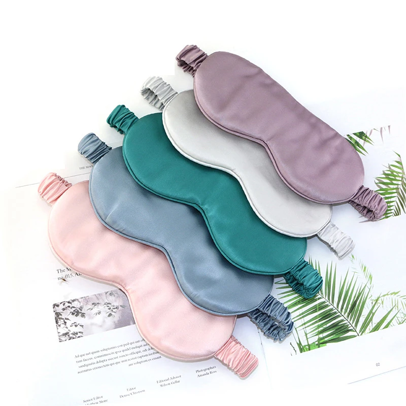19 Momme Pure Mulberry Silk Sleep Mask, Minimalist Double-Sided Silk Eye Shade, Light Blocking Eye Cover