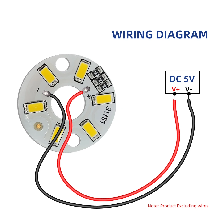 Günstige 10 Stück LED-Lichtplatine 5 V 3 W 6 LEDs SMD5730 runde Glühbirne Lampenquelle Durchmesser 31 mm Rot/Grün/Blau/Gelb/Warm/Weiß/Neutrale Lichter – Detail 7
