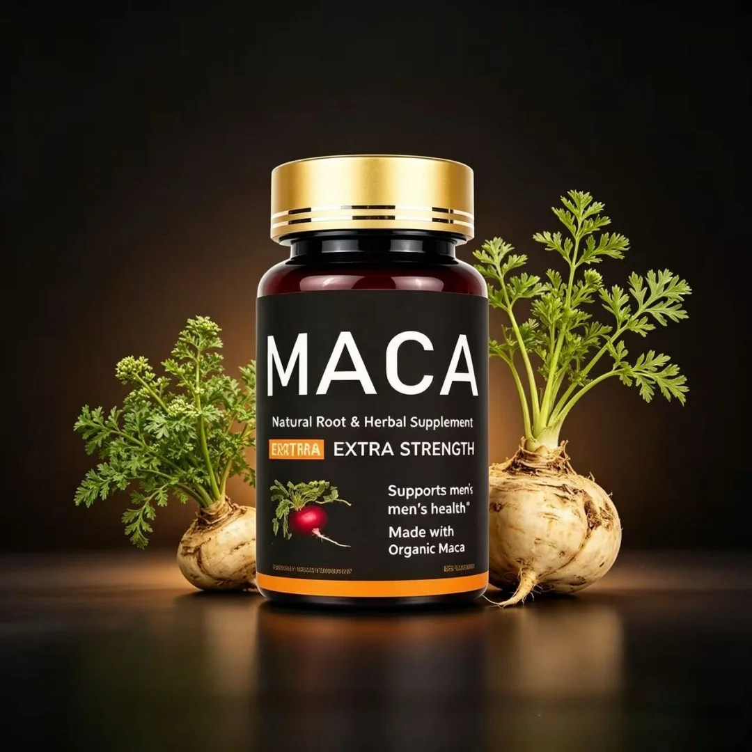 

Premium Maca Root Complex for Men with Natural Ashwagandha & Shilajit Herbal Extracts Daily Multinutrition Supplement Capsules