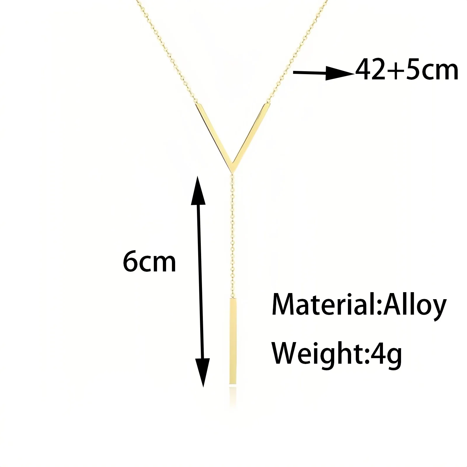 1Pcs Hot Selling High Sense Long Women's Necklace Versatile Tassel V Design Simplicity Commuting Personalized Clavicle Chain