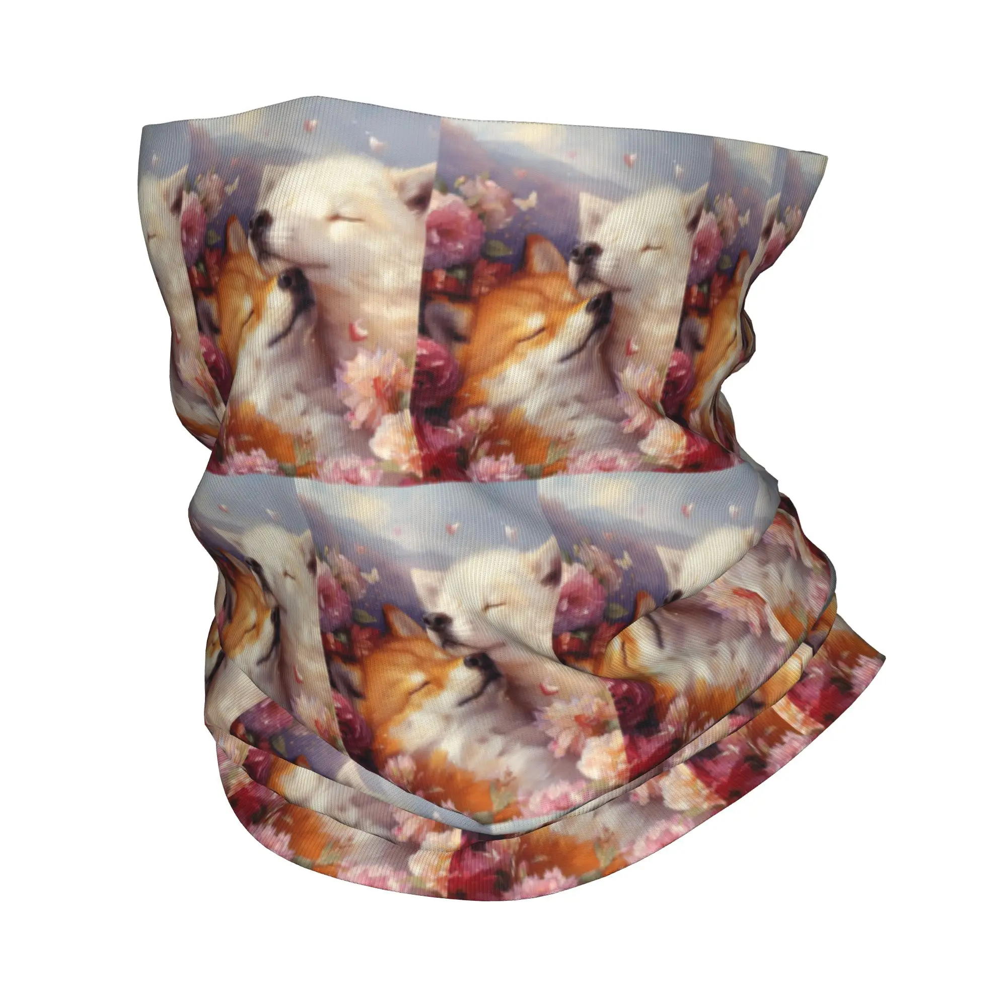 Mysterious Cartoon Two Foxs Bandana Neck Cover Printed Wrap Mask Scarf Headwear Hiking Fishing For Men Women Adult Washable