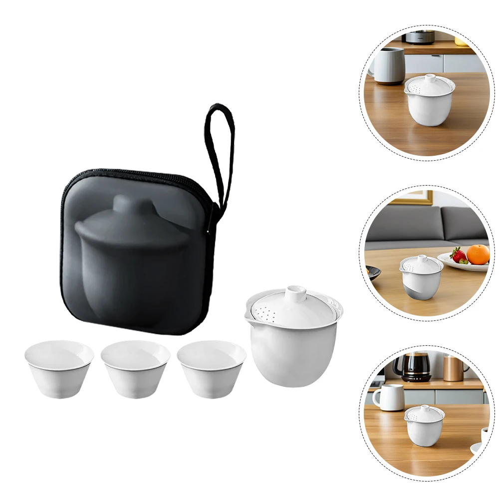 

Gongfu Tea Set Chinese Ceramic Small Travel Teapot Lid Cup Set Portable Office Outdoor Home Tea Gift Travel Teaset with Lid