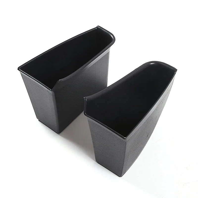 2pcs/set Car Door Handle Storage Box Phone Holder Pallet Pocket For Jaguar F-TYPE 2013-2024 ABS Black Auto Interior Accessories