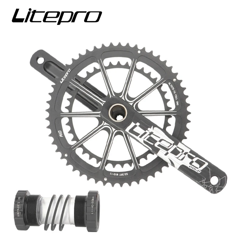 

LP Litepro Folding Bicycle Crank Aluminum Alloy Hollow Double Disc 53/39T Road Bike Crank 170mm Crankset mtb crankset bikeparts