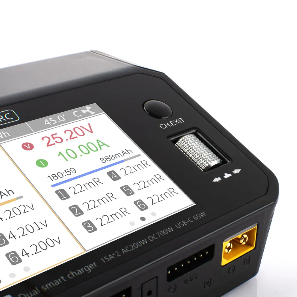

ToolkitRC M6DAC Dual Channel Smart Lipo Battery Charger Discharger AC 200W DC 350WX2 15A for 1-6S LiHV PD 65W