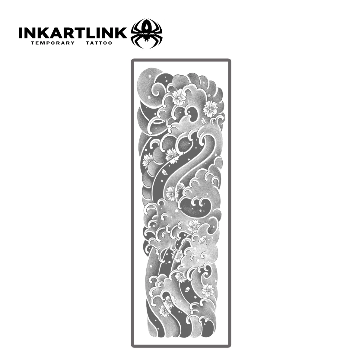 وشم مؤقت على شكل موجات وأزهار الكرز، آخر حتى 15 يومًا، ملصق سحري شبه دائم مقاوم للماء بتقنية جديدة، للرجال.