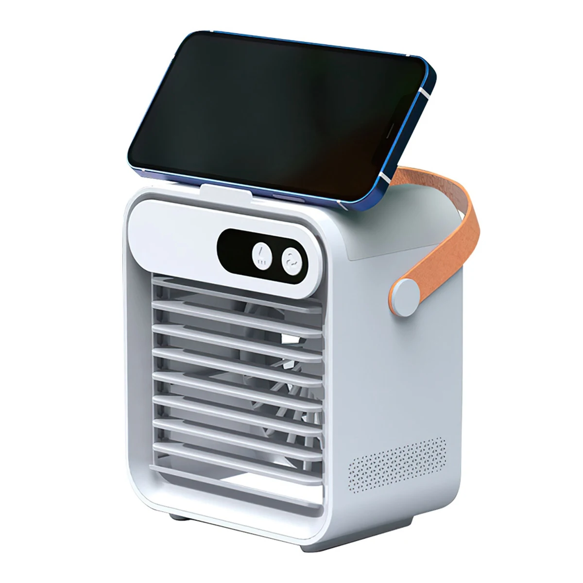 Portable Air Conditioning Fan Mini Air Conditioner Purifier Humidifier Desktop USB Air Cooling Fan Air Cooler(White)