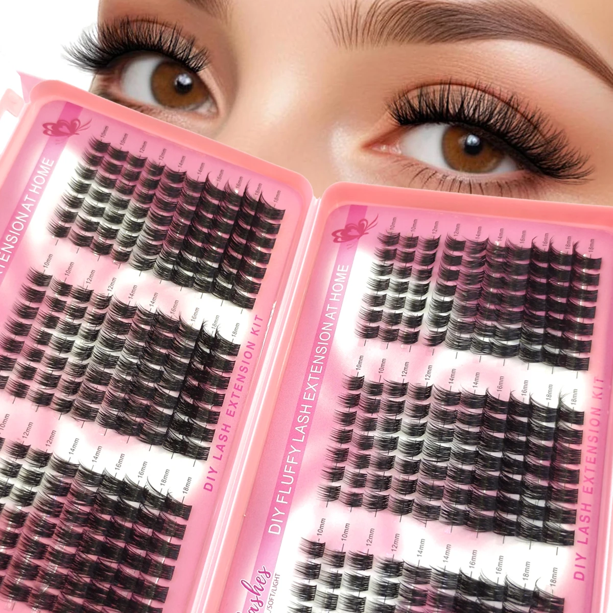 60 file Manga Cluster per ciglia con punte Estensioni ciglia a grappolo sottile Fluffy Anim Cluster Mink Fairy Ciglia individuali