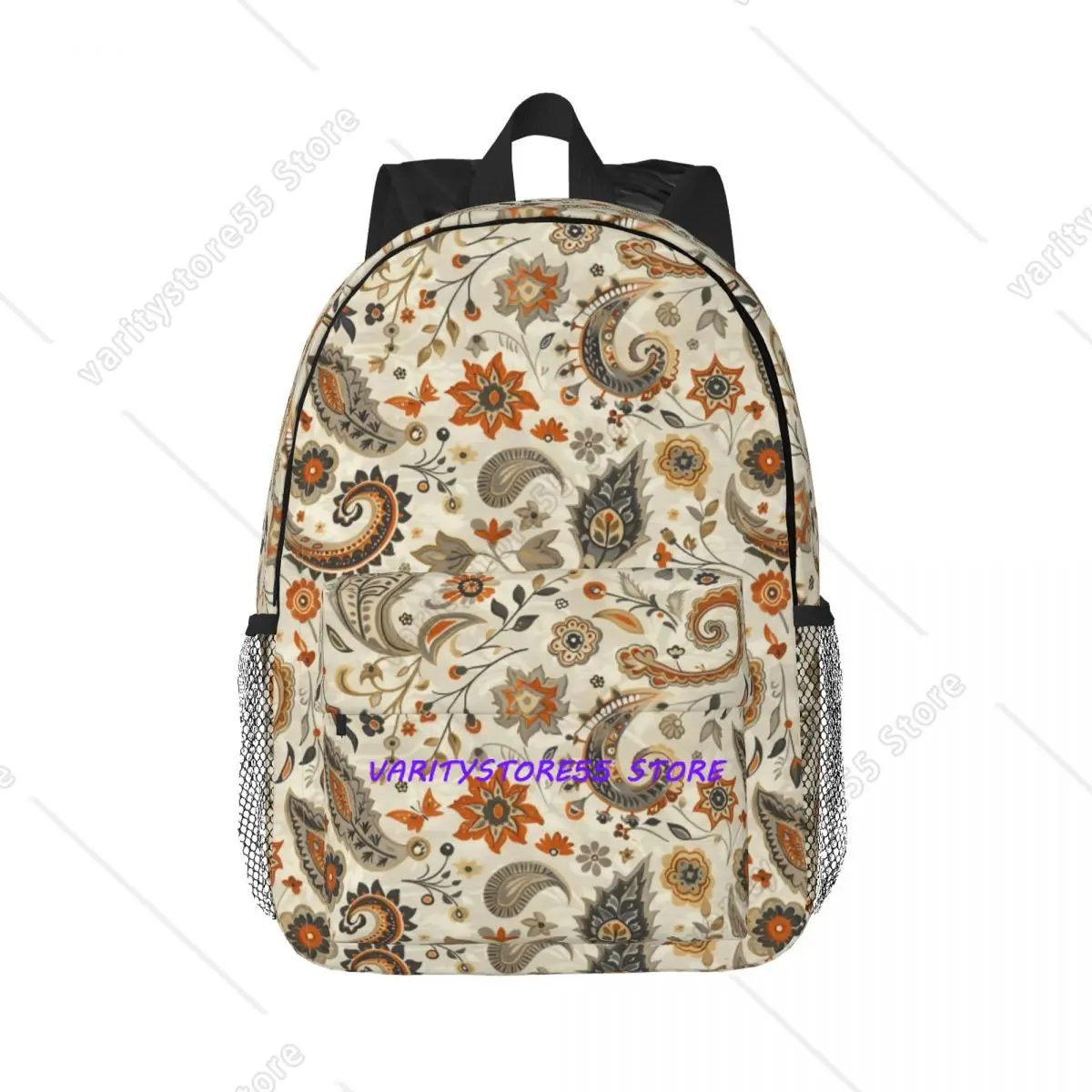 Gold Bohemian Art Paisley Backpack Hot Sale Daypack Large Capacity Boys Girls BookBag Shoulder Bags for Men Women School Bag