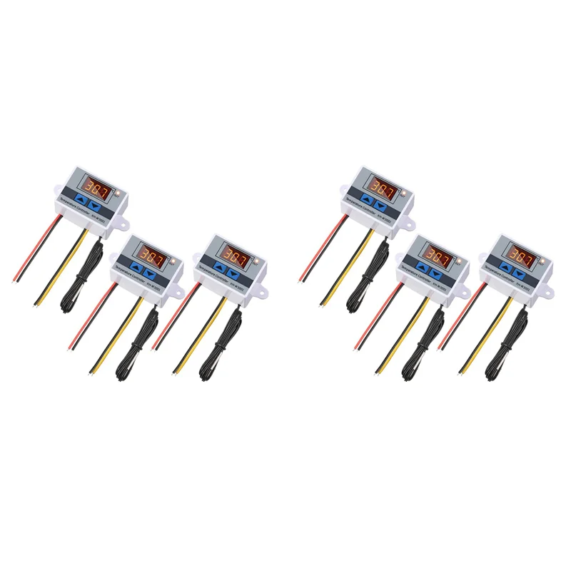 A13E-6Pcs XH-W3001 Digital LED Temperature Controller Module Digital Thermostat Switch Electronic Thermostat (12V 10A 120W)