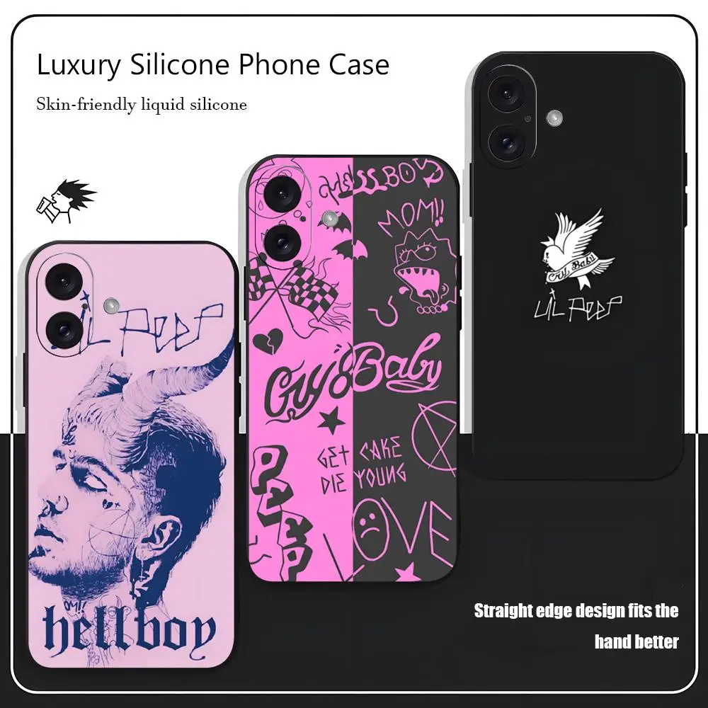 Чехол для телефона L-Lil Peep Famous Star Popular для iPhone 17 16 15 14 13 12 X XR XS 8 Plus Mini Pro Max, мягкий, черный, противоударный