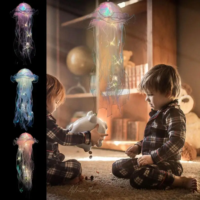 Handheld Jellyfish Jellyfish Lantern, Glow Marine Decoração, luzes coloridas para quarto, 7 cores