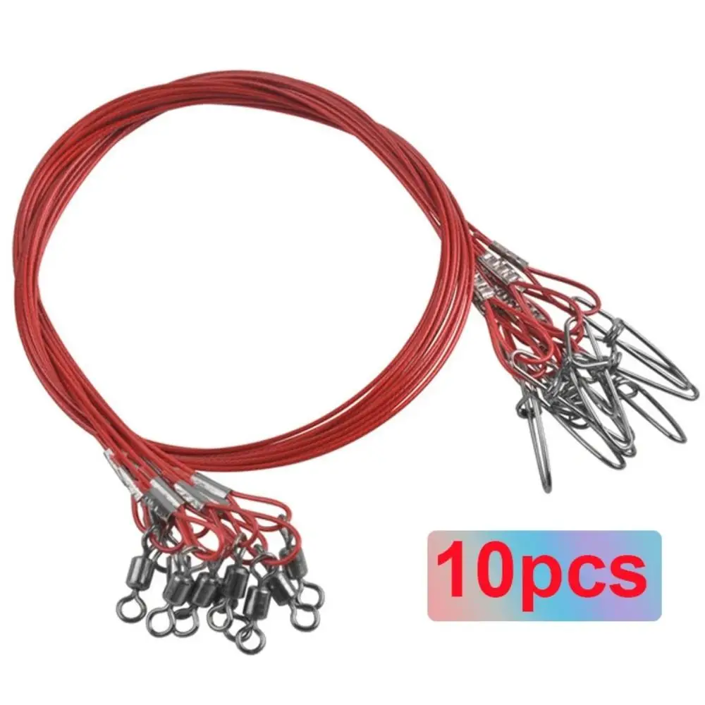 10 Pcs 50cm Sea Fishing Steel Wire 1mm Diameter 150LB Tension Fishing Leader Line Anti-bite Thicken Lure Fishing Line