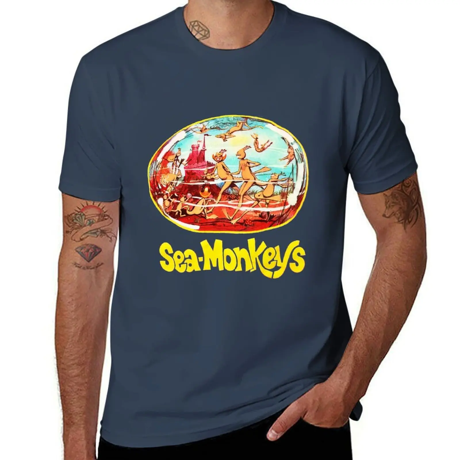 

Vintage Sea Monkeys T-Shirt Casual Loose Fit Summer Tee Shirt