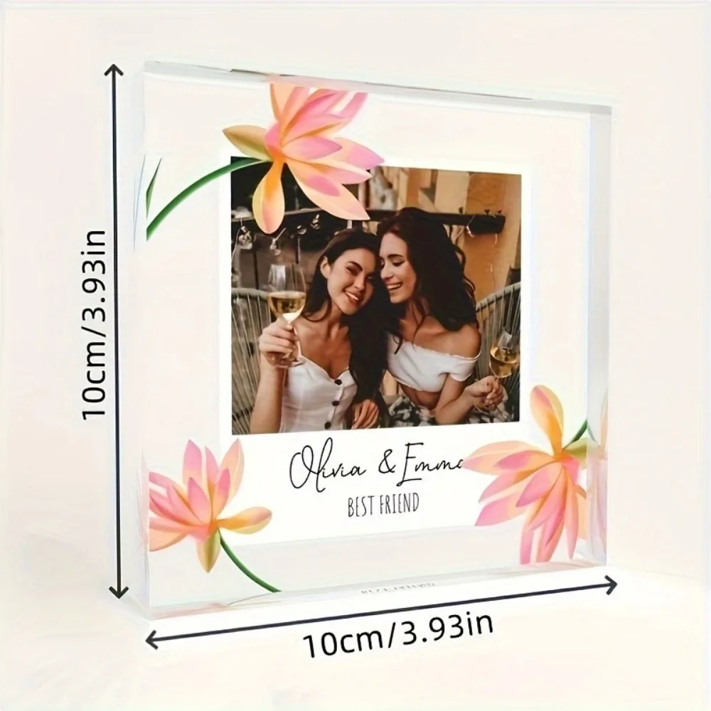Personalized Photo Frame Custom 2D Flat Acrylic Board, Sentimental Indoor Gift for Housewarming Birthday Anniversary