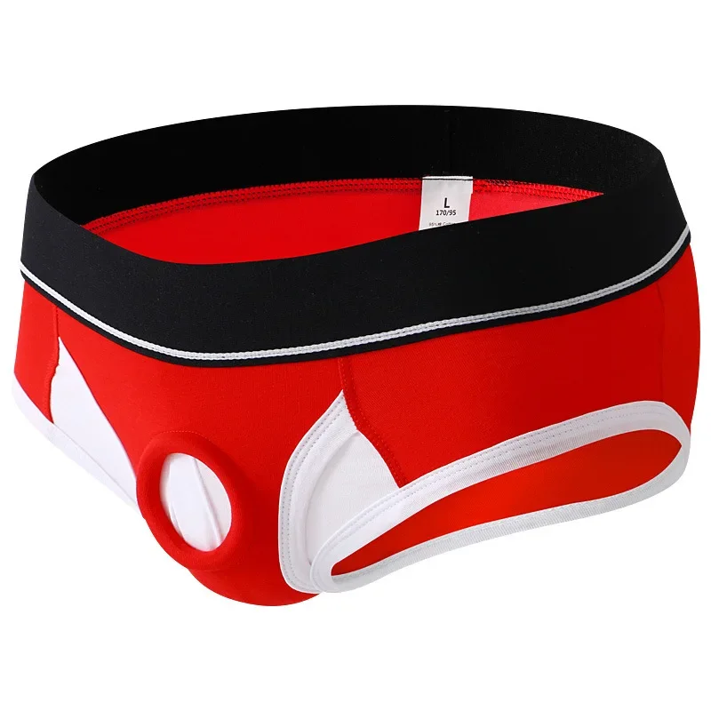 Мужское эротическое силиконовое кольцо для пениса, короткое нижнее белье, хлопковое открытое полые БДСМ, эротический костюм с уплотнительным кольцом, трусики, аксессуары для рейва