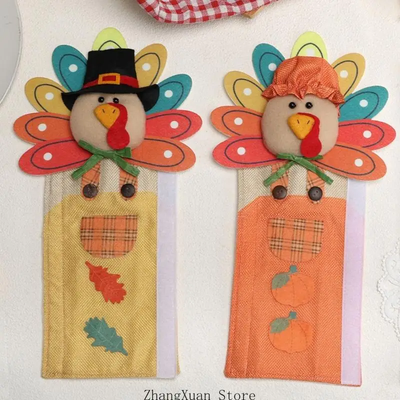 Truthahn-Kühlschrankgriffabdeckungen für Herbst-Küchen-Thanksgiving-Akzent 3XUF – Detail 8