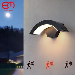 Impermeável LED Varanda Sconce, Luzes de parede ao ar livre, IP65 Sensor Lamp, Landscape Spotlight, Varanda Corredor e Jardim, Luzes modernas