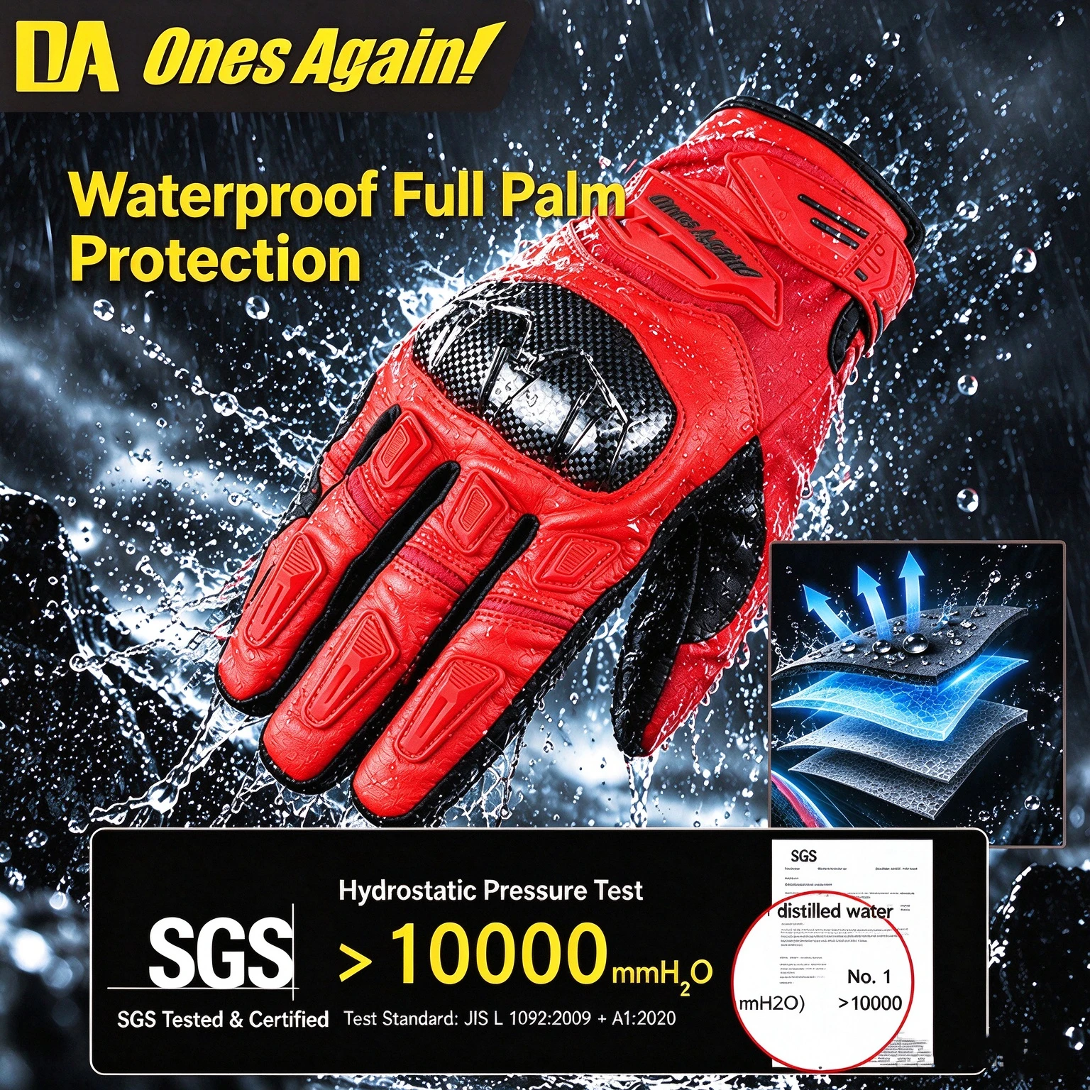 Motorcycle Gloves Leather Knuckle - مرة أخرى! قفازات دراجات نارية رجالية