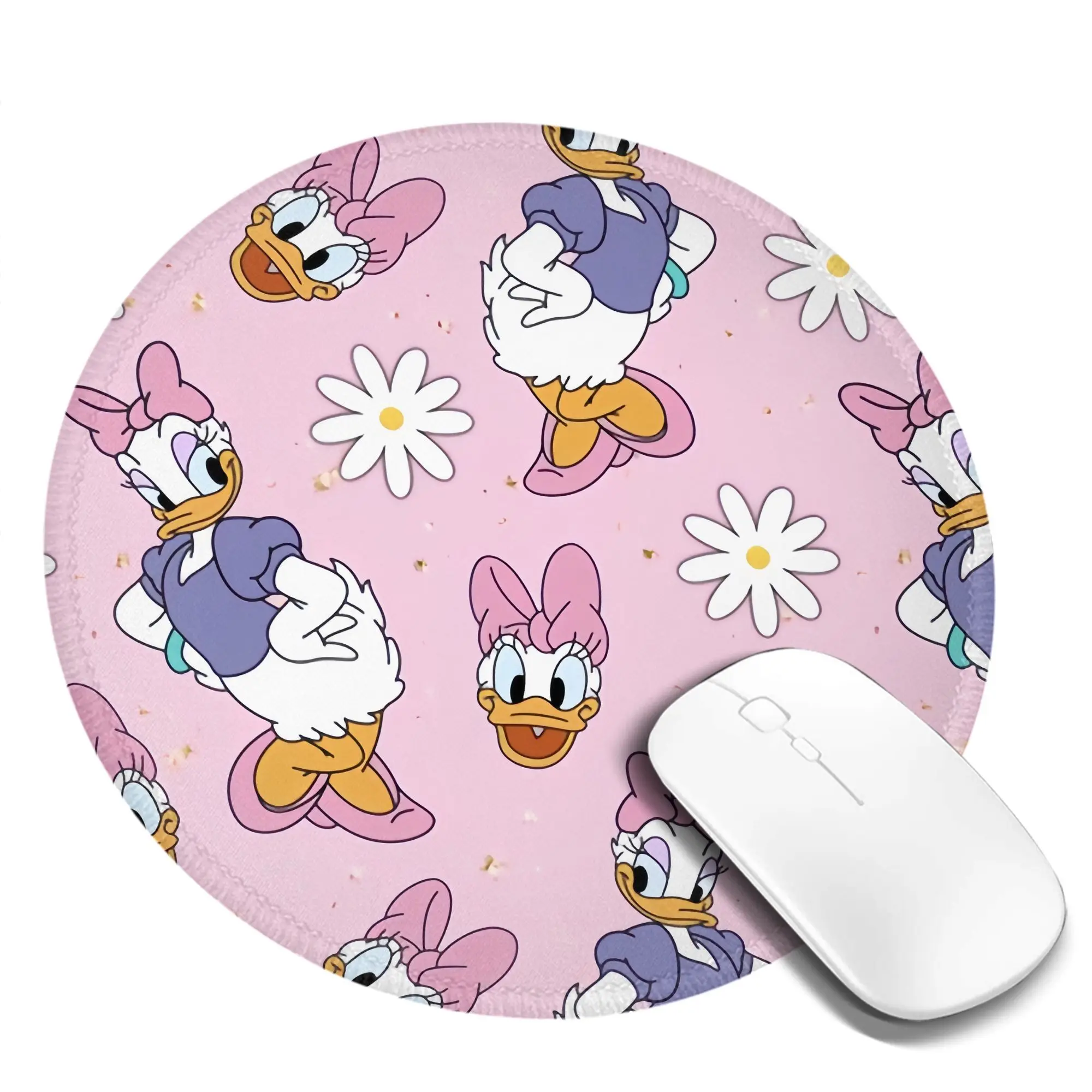 Margarida pato redondo mini mouse pad tapete antiderrapante desktop 8in jogo computador tapete de borracha para jogos