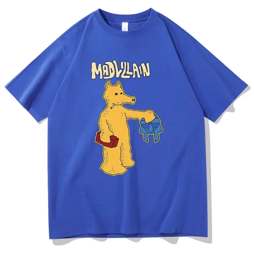 مضحك الكرتون الراب كواسيموتو طباعة تي شيرت مغني الراب Mf Doom Mad Villian الجرافيك التي شيرت الرجال النساء الهيب هوب الاتجاه المتضخم تي شيرت