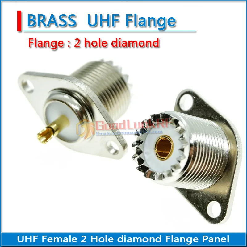 

UHF PL259 SO239 Coax Connector Socket UHF Female 2 Hole Flange diamond Panel Mount Solder Cup Brass Straight Coaxial RF Adapters