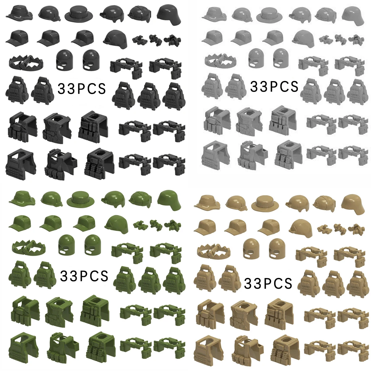 

Military Building Blocks with Mini Soldier Figures, Special Force Tactical Equipment Set, Bulletproof Vests & Armor Accessories